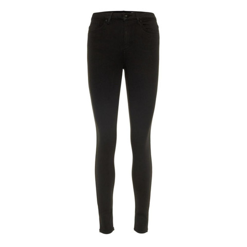 Vero Moda - Jean skinny Skinny Fit Taille haute Longueur regular noir en coton modal Ione - Promo Jean
