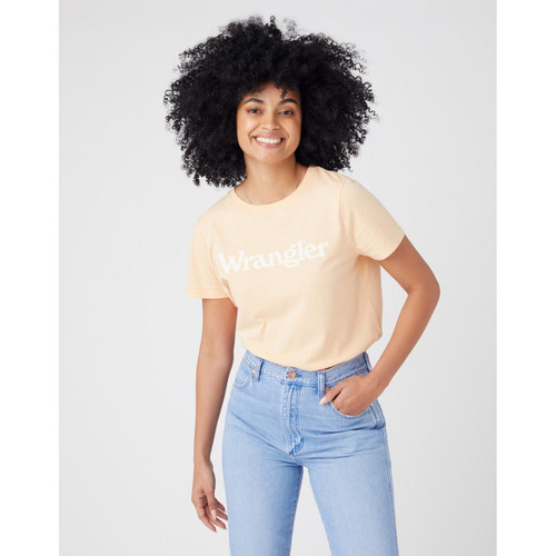 Wrangler - T-Shirt en coton pour femme - T shirts orange